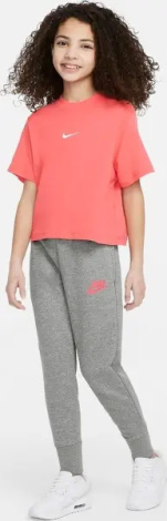 Спортивні штани підліткові Nike SPORTSWEAR CLUB FRENCH TERRY сіро-рожеві DC7211-092