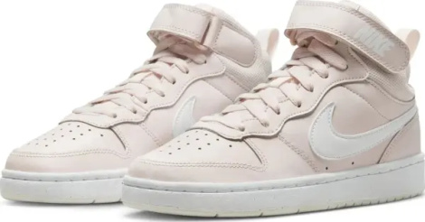 Кроссовки подростковые Nike COURT BOROUGH MID 2 (GS) светло-розово-белые CD7782-601