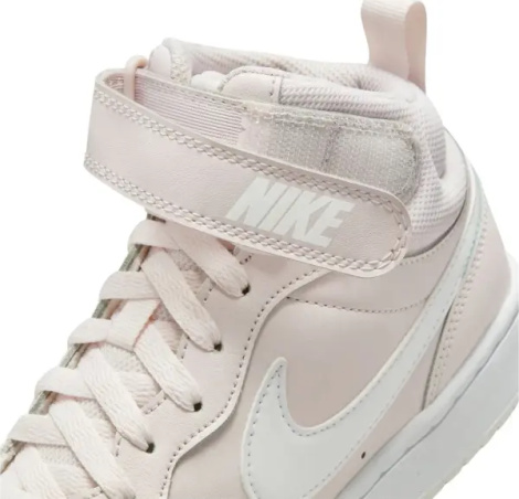 Кроссовки подростковые Nike COURT BOROUGH MID 2 (GS) светло-розово-белые CD7782-601