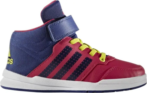 Кроссовки детские Adidas JAN BS 2.0 MID красно-темно-сине-желтые AQ6812