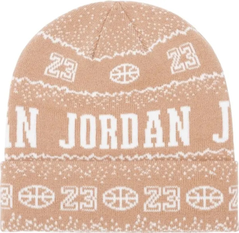 Шапка підліткова Nike JORDAN MJ HOLIDAY BEANIE бежево-біла 9A0853-XOL
