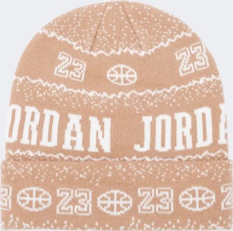 Шапка підліткова Nike JORDAN MJ HOLIDAY BEANIE бежево-біла 9A0853-XOL