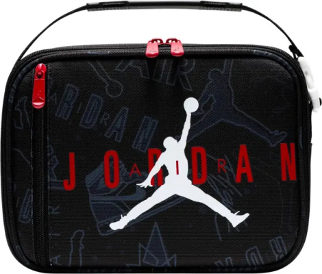 Термосумка для еды Nike JORDAN FUEL PACK LUNCH BAG 3L черно-темно-серо-красная 9A0542-KR5