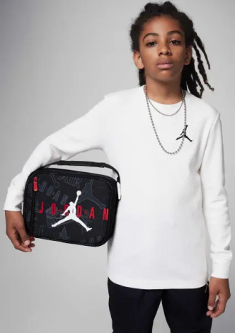 Термосумка для еды Nike JORDAN FUEL PACK LUNCH BAG 3L черно-темно-серо-красная 9A0542-KR5