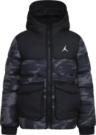 Куртка подростковая Nike JORDAN FAUX DOWN темно-серо-черная 95D133-GAE