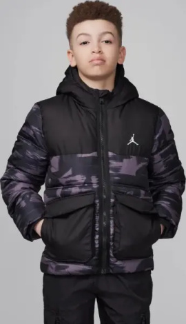 Куртка подростковая Nike JORDAN FAUX DOWN темно-серо-черная 95D133-GAE