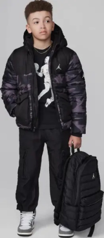Куртка подростковая Nike JORDAN FAUX DOWN темно-серо-черная 95D133-GAE