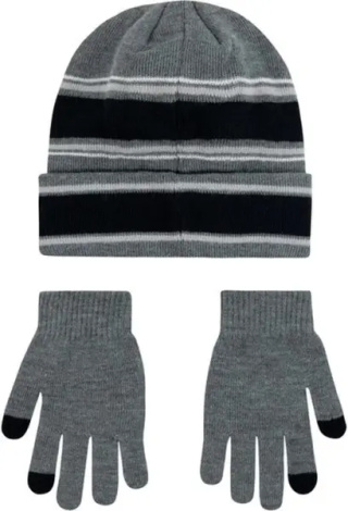 Зимовий набір аксесуарів дитячий Nike MULTI STRIPE сіро-чорний 8A3047-GOR
