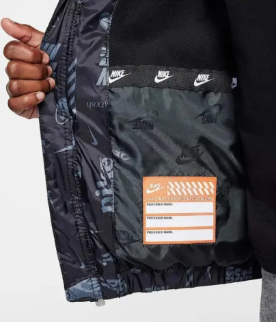 Куртка дитяча Nike DNA LOGO PUFFER чорно-сіра 86M123-023