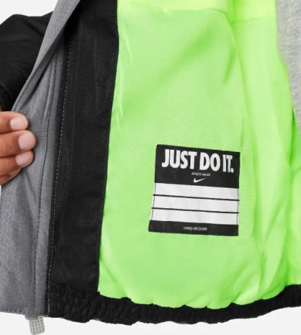 Куртка детская Nike COLORBLOCK черно-серо-лаймовая 86K910-023