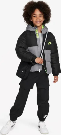 Куртка детская Nike COLORBLOCK черно-серо-лаймовая 86K910-023