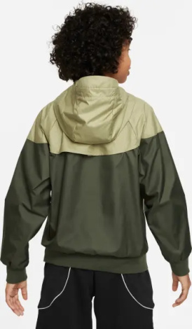 Вітровка підліткова Nike SPORTSWEAR WINDRUNNER LOOSE HIP-LENGTH оливково-світло-зелена 850443-326