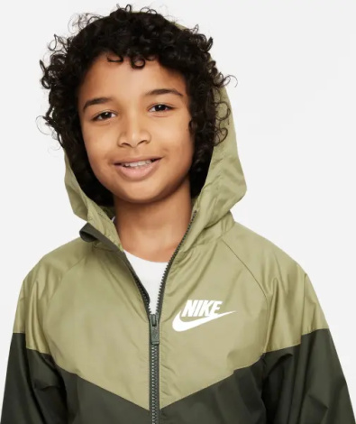 Вітровка підліткова Nike SPORTSWEAR WINDRUNNER LOOSE HIP-LENGTH оливково-світло-зелена 850443-326