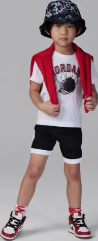 Комплект летний детский Nike JORDAN HOOP STYLES бело-черный 75C998-G0T