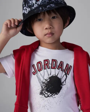 Комплект летний детский Nike JORDAN HOOP STYLES бело-черный 75C998-G0T