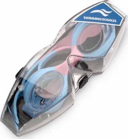 Окуляри для плавання дитячі Aqua Speed ​​TIKI блакитно-світло-рожеві 744-63