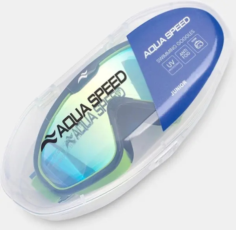 Окуляри для плавання дитячі Aqua Speed ​​TIVANO FS MIRROR салатово-чорні 736-38