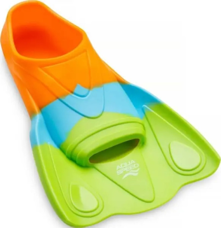 Ласты детские Aqua Speed TRAINING FINS MOBY салатово-голубо-оранжевые 733-72