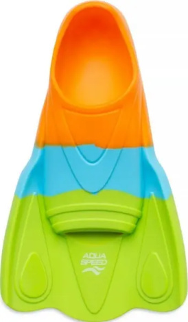 Ласты детские Aqua Speed TRAINING FINS MOBY салатово-голубо-оранжевые 733-72