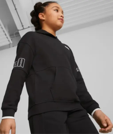Худи подростковое Puma POWER COLOUR BLOCK черное 673549-01