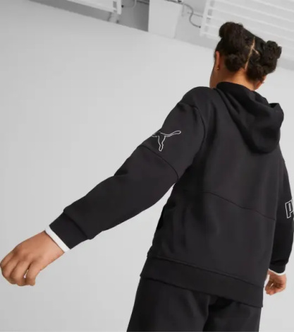 Худи подростковое Puma POWER COLOUR BLOCK черное 673549-01