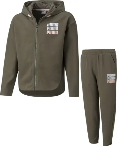 Спортивный костюм подростковый Puma ALPHA оливковый 589238-44__589237-44