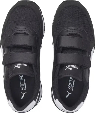 Кроссовки детские Puma ST RUNNER V3 MESH черно-белые 385511-01