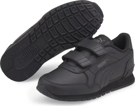 Кроссовки детские Puma ST RUNNER V3 LEATHER черные 384905-01
