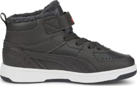 Ботинки детские Puma REBOUND JOY FUR темно-серо-красные 375479-06
