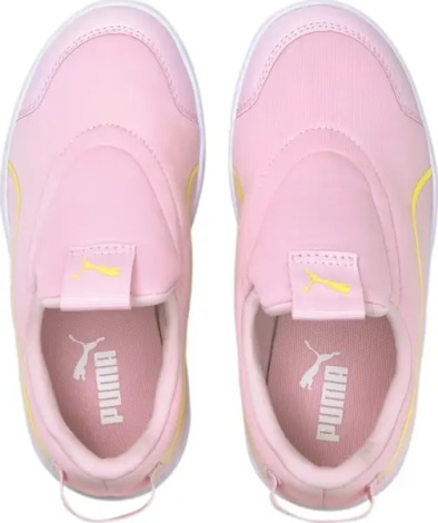 Кроссовки детские Puma COURTFLEX V2 SLIP-ON светло-розово-желтые 374858-03