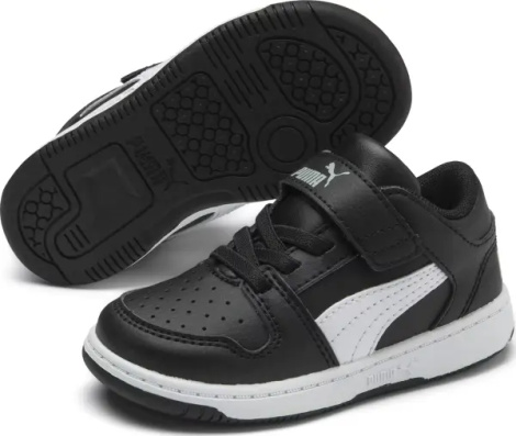 Кроссовки детские Puma REBOUND LAYUP черно-белые 370493-02