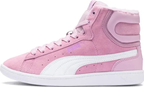 Ботинки детские Puma VIKKY MID FUR розово-белые 366854-02