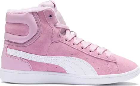 Ботинки детские Puma VIKKY MID FUR розово-белые 366854-02