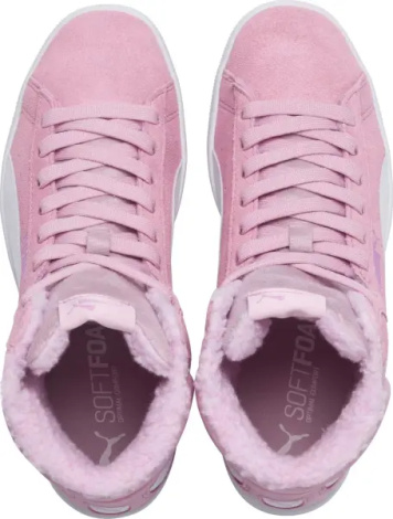 Ботинки детские Puma VIKKY MID FUR розово-белые 366854-02