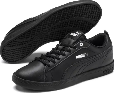 Кеды женские Puma SMASH V2 LEATHER черные 365208-03