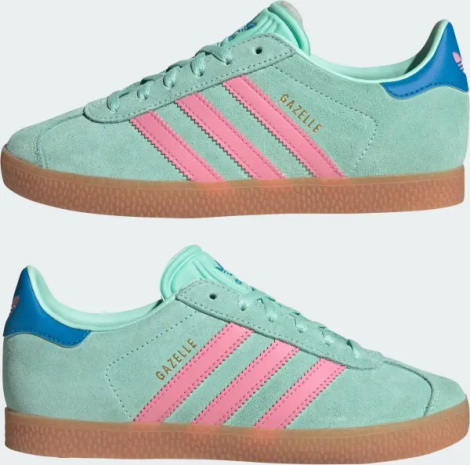Кеди дитячі Adidas GAZELLE м'ятно-рожево-сині JP7125
