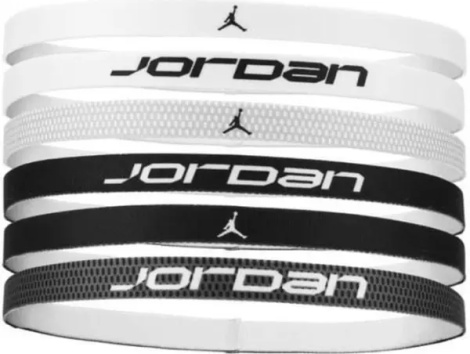 Повязки на голову Nike JORDAN ELASTIC SPORT HEADBANDS 6PK белые, черные (6 пар) J.101.1996.036.OS