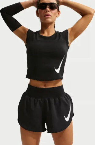 Шорты для бега женские Nike TEMPO FLOW SWOOSH DRI-FIT MID-RISE BRIEF-LINED черные IF1473-010