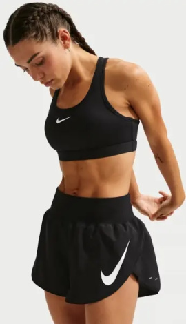 Шорты для бега женские Nike TEMPO FLOW SWOOSH DRI-FIT MID-RISE BRIEF-LINED черные IF1473-010