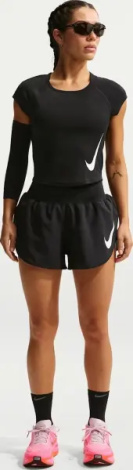 Шорты для бега женские Nike TEMPO FLOW SWOOSH DRI-FIT MID-RISE BRIEF-LINED черные IF1473-010