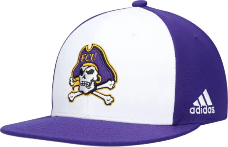 Кепка Adidas EAST CAROLINA PIRATES FITTED WOOL фіолетово-біла GN9735