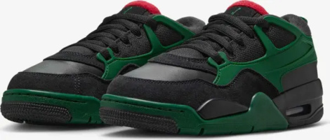 Кросівки підліткові Nike AIR JORDAN 4 RM (GS) чорно-зелено-червоні FQ7938-003