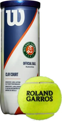 Набір м'ячів для тенісу Wilson ROLAND GARROS CLAY COURT 3 жовтий (3 штуки) WRT125000