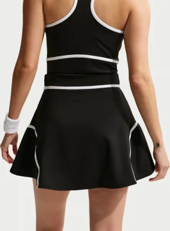 Юбка для тенниса женская Nike COURT ADVANTAGE DRI-FIT HIGH-WAISTED черно-белая II3624-010