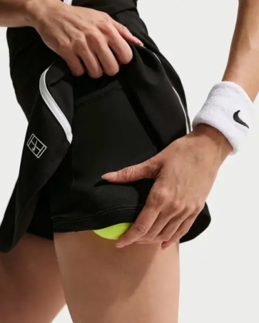 Юбка для тенниса женская Nike COURT ADVANTAGE DRI-FIT HIGH-WAISTED черно-белая II3624-010