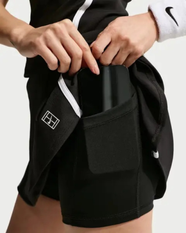 Юбка для тенниса женская Nike COURT ADVANTAGE DRI-FIT HIGH-WAISTED черно-белая II3624-010