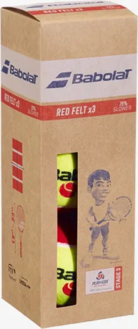 Набор мячей для тенниса детский Babolat RED FELT желто-красный (3 штуки) 501108-113