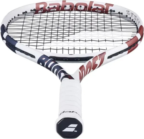 Ракетка для тенниса Babolat BOOST DRIVE WHITE STRUNG бело-темно-сине-бордовая 121265-100