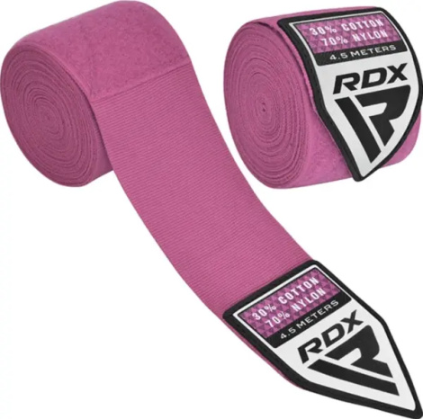 Бинти боксерські RDX HAND WRAPS рожеві (4.5 м) HWX-RP+