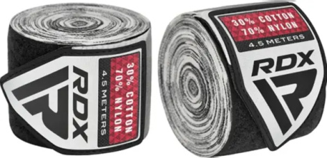 Бинти боксерські RDX HAND WRAPS сіро-чорний камуфляж (4.5 м) HWX-RC+